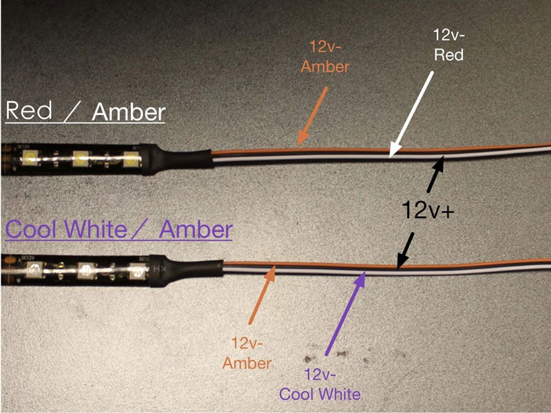 Wiring for bi-color LED Strips